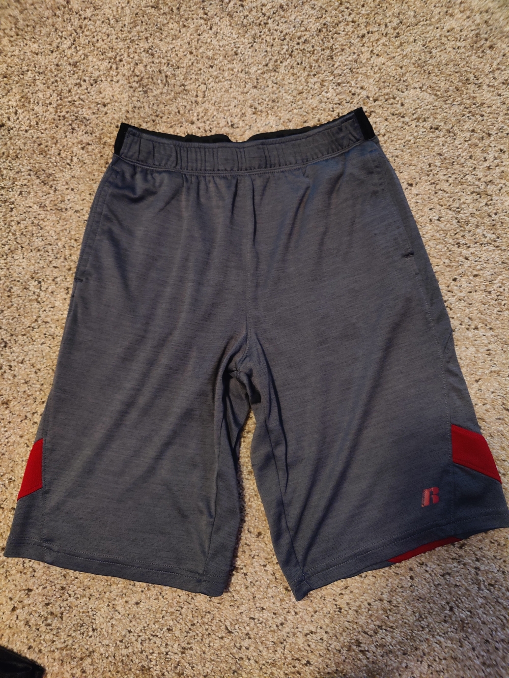 Russell Athletic Gray Shorts with Red Accents